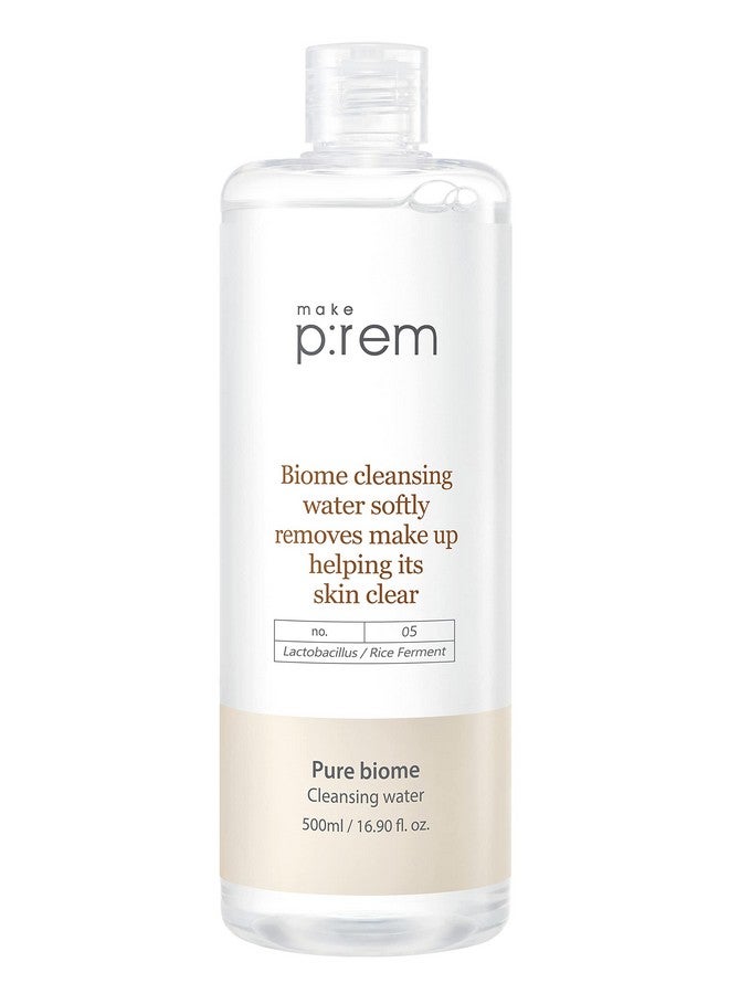 Make P:Rem Pure Biome Facial Cleansing Water Hypoallergenic Korean Rice Makeup Remover Refines Skin Texture With Rice Protein Eve Vegan Korean Skin Care 500Ml 16.90 Fl.Oz.