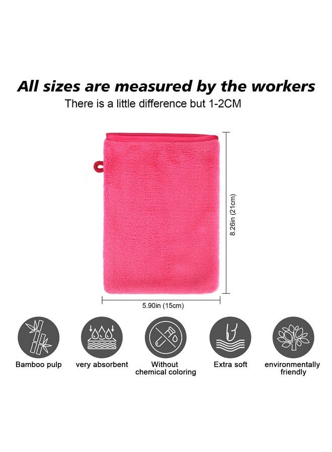 10 Pcs Microfiber Body Wash Mitts Flannel Soft Face Mitten Bath Spa Cloth Reusable Makeup Remover Mitt Gloves European Style Wash Cloth6×8Inch 5 Colors