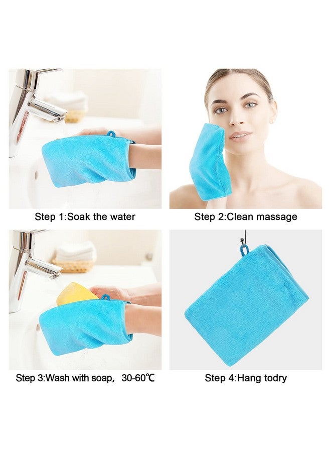 10 Pcs Microfiber Body Wash Mitts Flannel Soft Face Mitten Bath Spa Cloth Reusable Makeup Remover Mitt Gloves European Style Wash Cloth6×8Inch 5 Colors