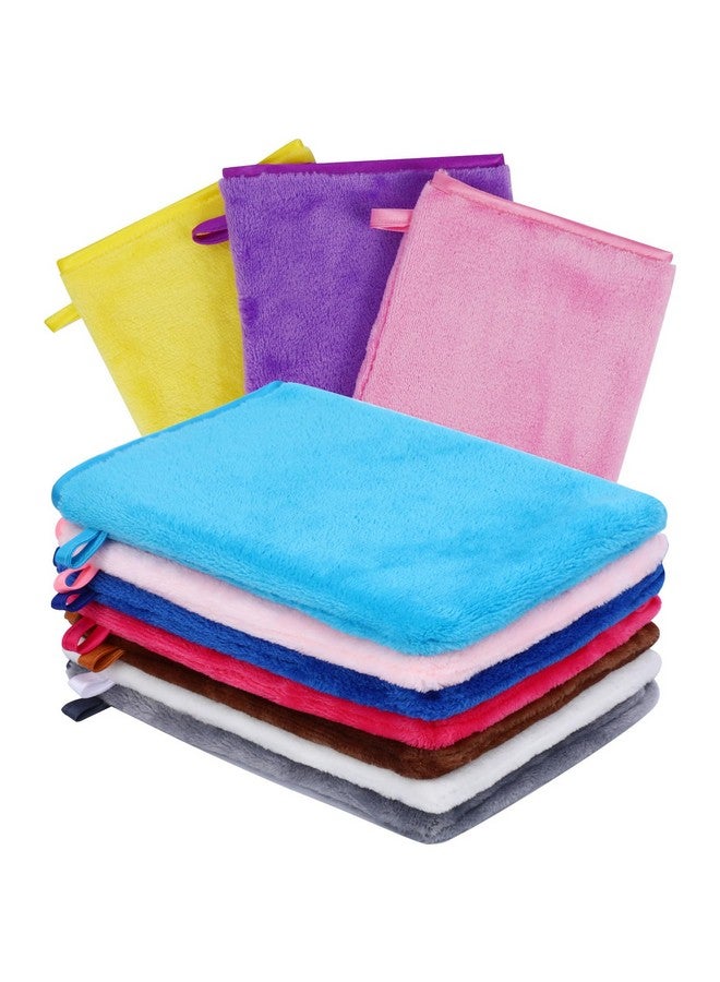 10 Pack Washcloths Facial Mitts Soft Flannel & Terry Cloth Face Wash Gloves Reusable Makeup Remover 6X8 Inch European Style Skin Care Bath Spa Cloths