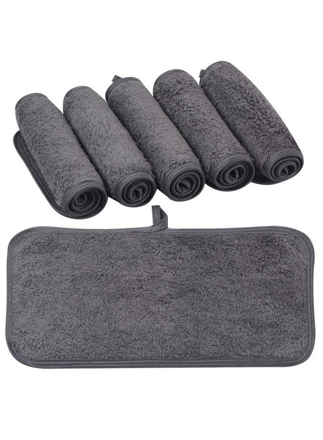 Reusable 6 Pack Makeup Remover Cloth Microfiber Face Cleansing Cloths Soft Washcloths Magically Remove Cosmetics Only With Water 6 X 12Inch Darkgray