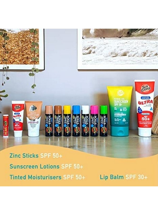 Zinc Oxide Sunscreen Skin Tone Green & Gold Spf 50+ Very High Sun Protection Waterproof Sunblock For Face & Body Adults Kids Baby Travel Stick