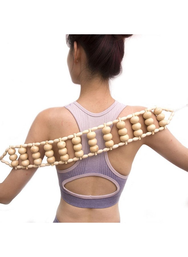 Wood Back Massage Roller Rope, Wood Therapy Cellulite Self Massage Tools For Back Neck Leg Pain Relief