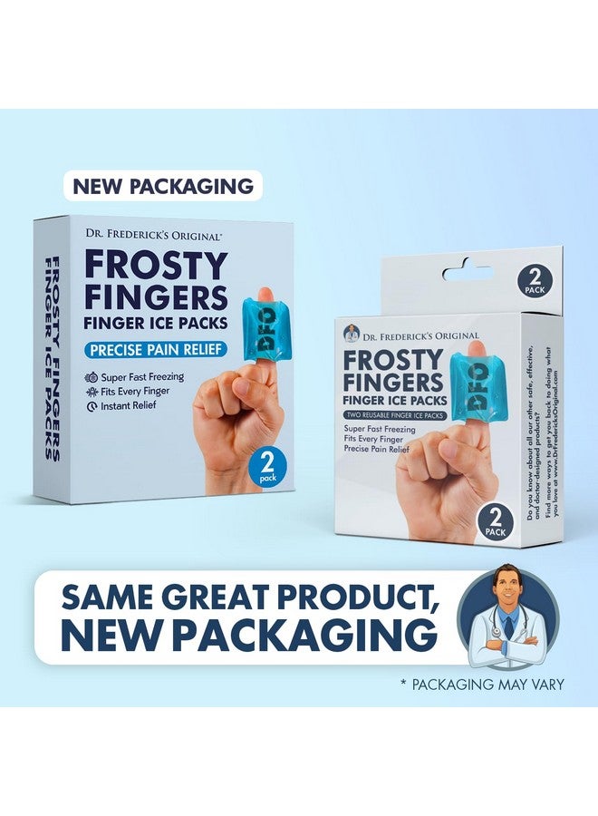 Frosty Fingers 2Pc Finger Gel Ice Packs Finger Ice Pack Wrap Thumb Ice Pack Reusable Ice Pack Sleeves For Injury, Sprain, Arthritis, & Chronic Pain