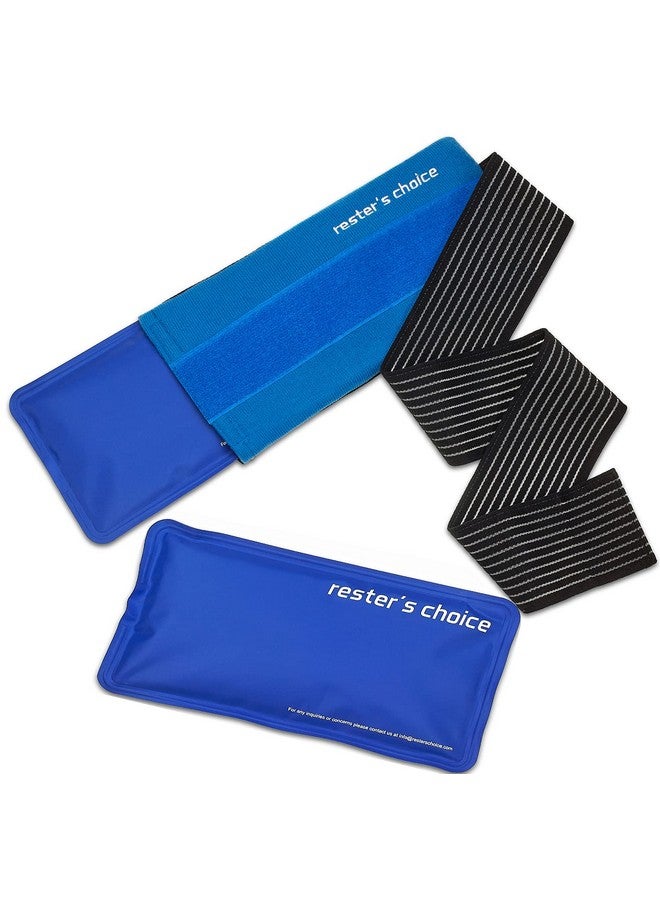 Gel Cold & Hot Packs (2 Ice Packs) With 1 Adjustable Wrap. Reusable Warm Or Ice Packs For Injuries, Hip, Shoulder, Knee, Back Pain