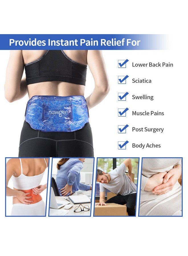 Ice Pack For Back Pain Relief, Hot Or Cold Ice Packs For Lower Back Injuries, Sciatic Nerve, Tailbone Pain Blue