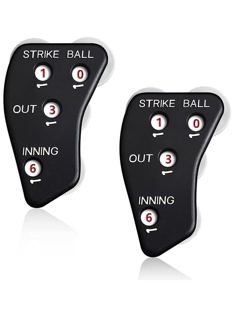 4 Wheel Umpire Indicator Umpire Clicker Umpire Gear Baseball Clicker Outs Innings Balls and Strike Clicker for Softball Practical Baseball Counter Clicker for Scorekeeper Recording Outs Innings 2 Pcs