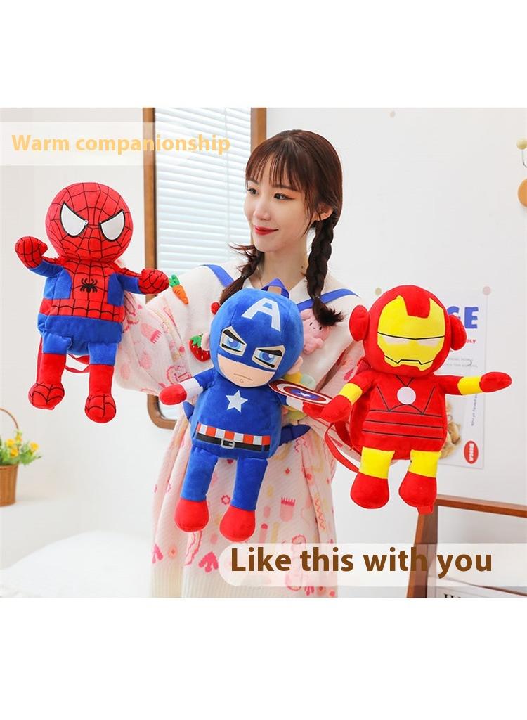 Avengers Iron Man Children's Plush Backpack Kindergarten Backpack Plush Shoulder Bag Gift For Kids 40cm