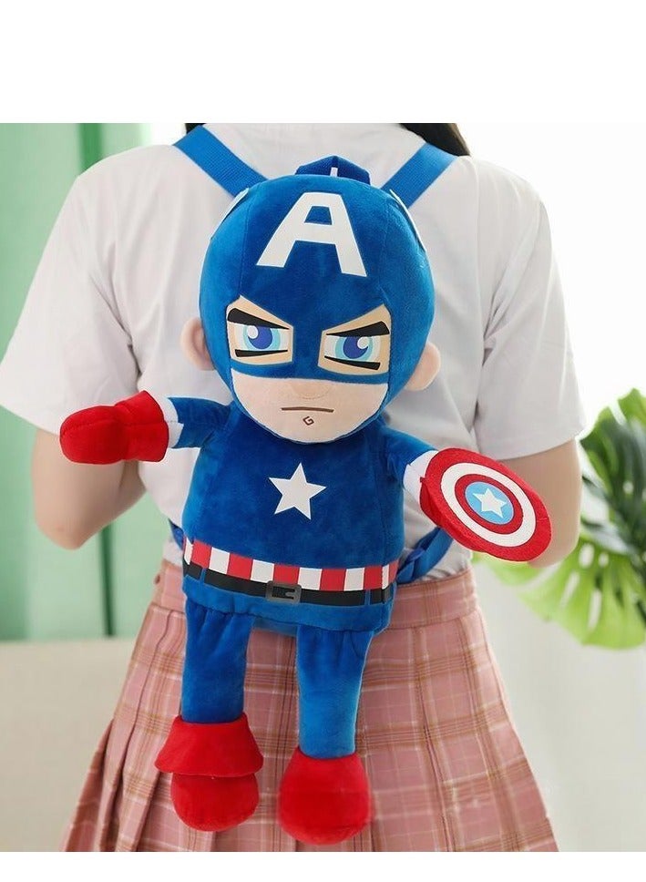 Avengers Captain America Children's Plush Backpack Kindergarten Backpack Plush Shoulder Bag Gift For Kids 40cm