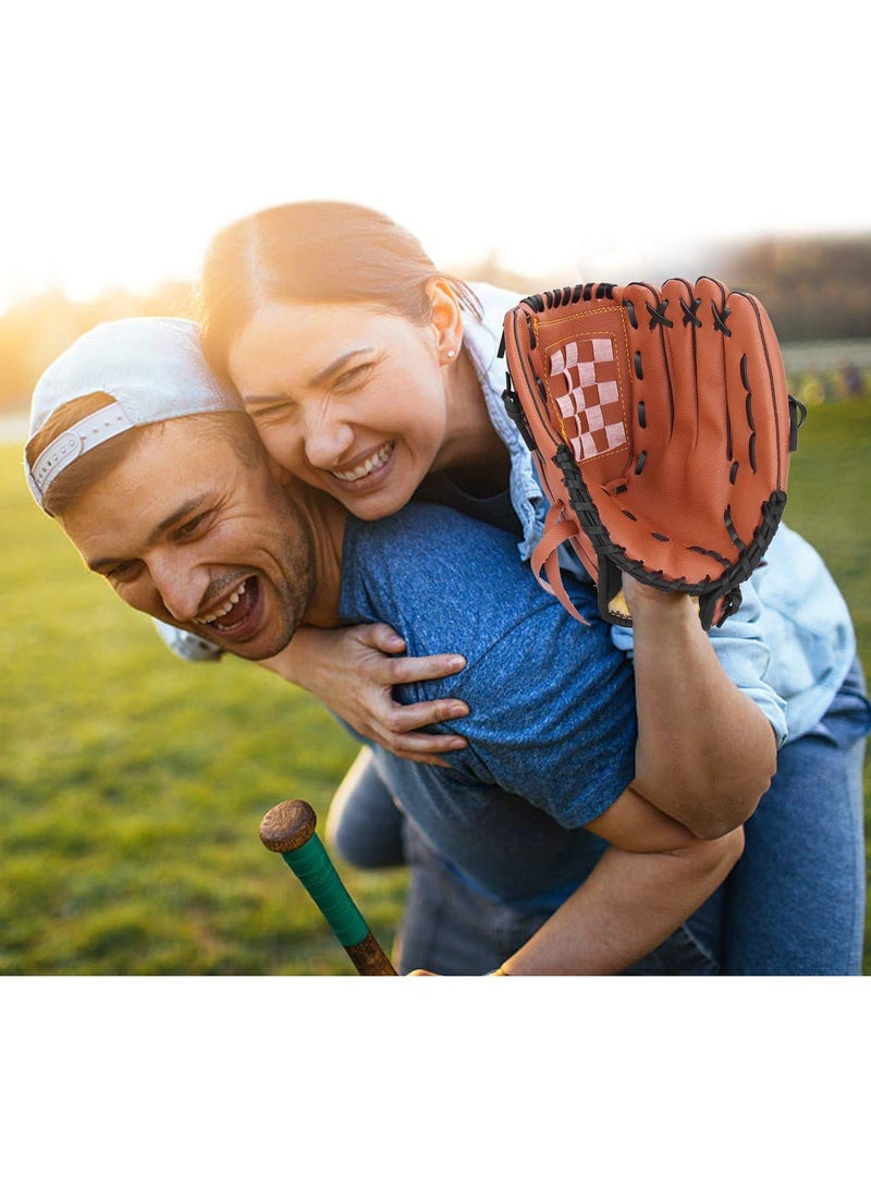 Baseball Glove and PU Leather Batting Gloves Set - Left Hand Catcher's Mitt for Kids, Youth, and Adults - Available in 10.5