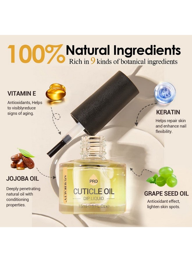 Cuticle Oil 15Ml Natural Nail Nourishing Oil & Cuticles Care Strengthener Oil With Vitamin E And Keratin For Repair Moisturize And Strengthener For Damaged Nails