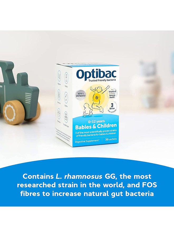 Babies And Children Probiotic For Immune System Support With Vitamin D Booster And 3 Billion Bacterial Cultures 30 Sachets