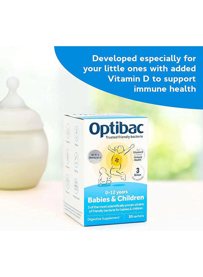 Babies And Children Probiotic For Immune System Support With Vitamin D Booster And 3 Billion Bacterial Cultures 30 Sachets