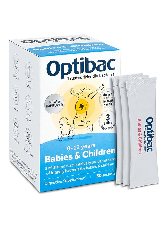 Babies And Children Probiotic For Immune System Support With Vitamin D Booster And 3 Billion Bacterial Cultures 30 Sachets