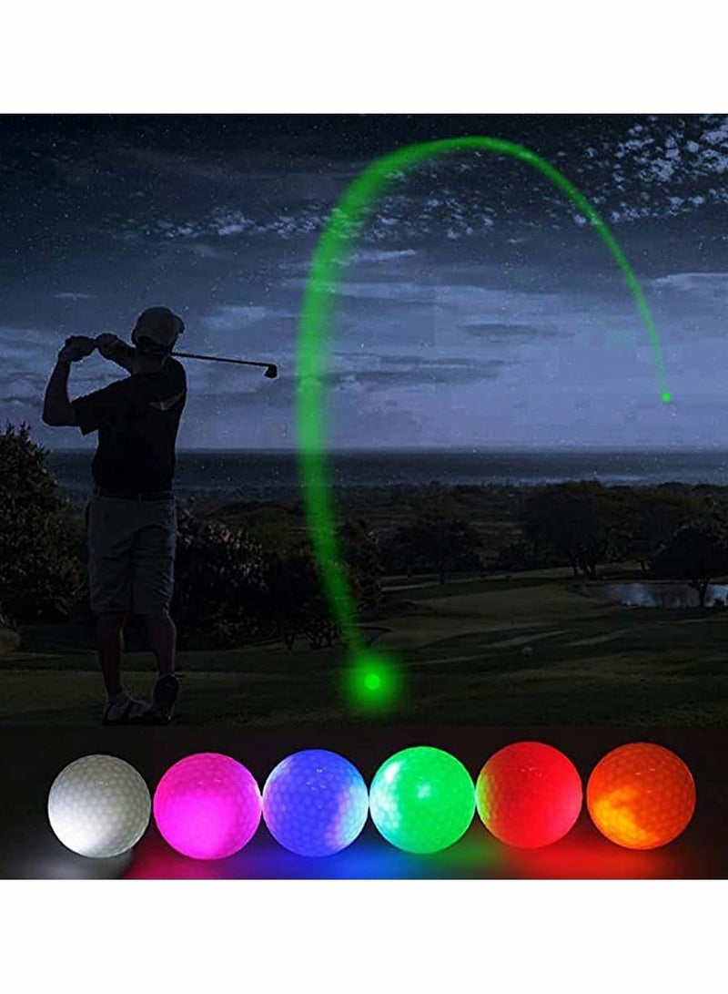 Glow Golf Balls Led Golf Balls Glow in The Dark Golf Balls Flashing Golf Ball Light up Long Lasting Bright Night Sports 6 Colors for Your Choice (6 Pcs)