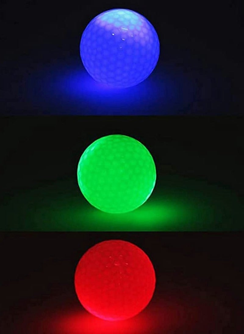 Glow Golf Balls Led Golf Balls Glow in The Dark Golf Balls Flashing Golf Ball Light up Long Lasting Bright Night Sports 6 Colors for Your Choice (6 Pcs)