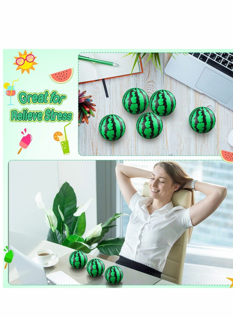 Watermelon Stress Ball, Bouncy Balls, 2.5 Inch Mini Foam, Toy Party Favor Summer Pool Toys for Children Adults Relief, Supplies, School Carnival Reward, Games