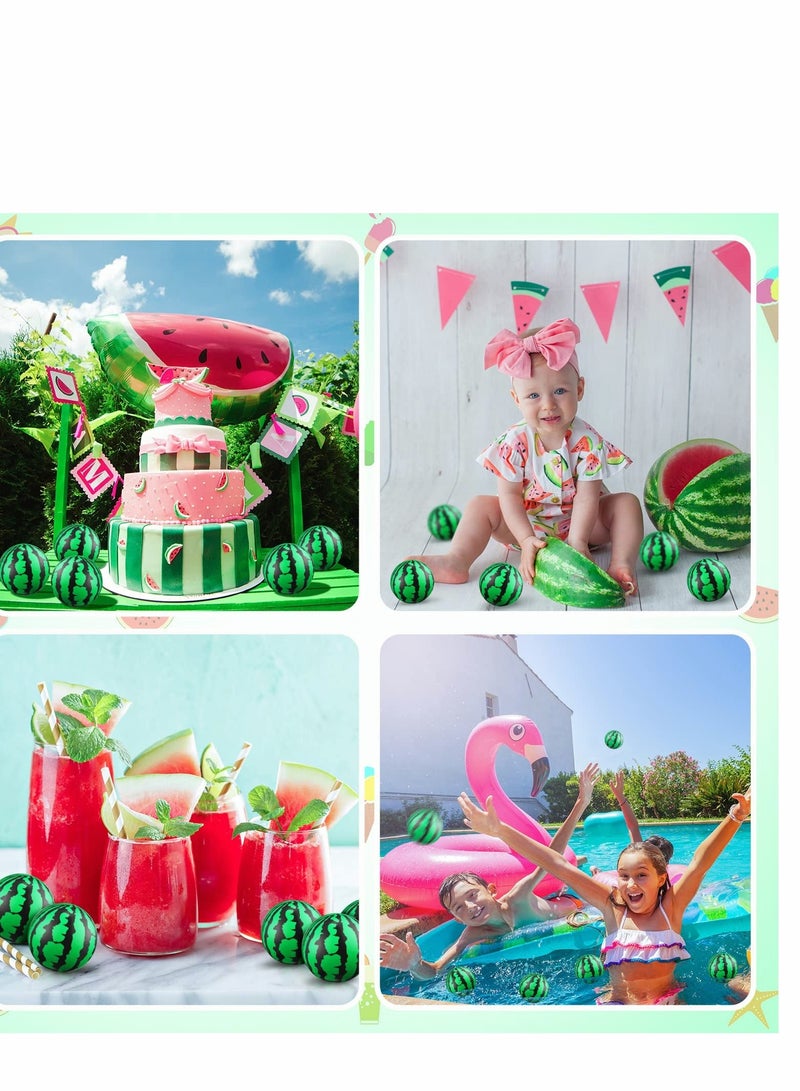 Watermelon Stress Ball, Bouncy Balls, 2.5 Inch Mini Foam, Toy Party Favor Summer Pool Toys for Children Adults Relief, Supplies, School Carnival Reward, Games