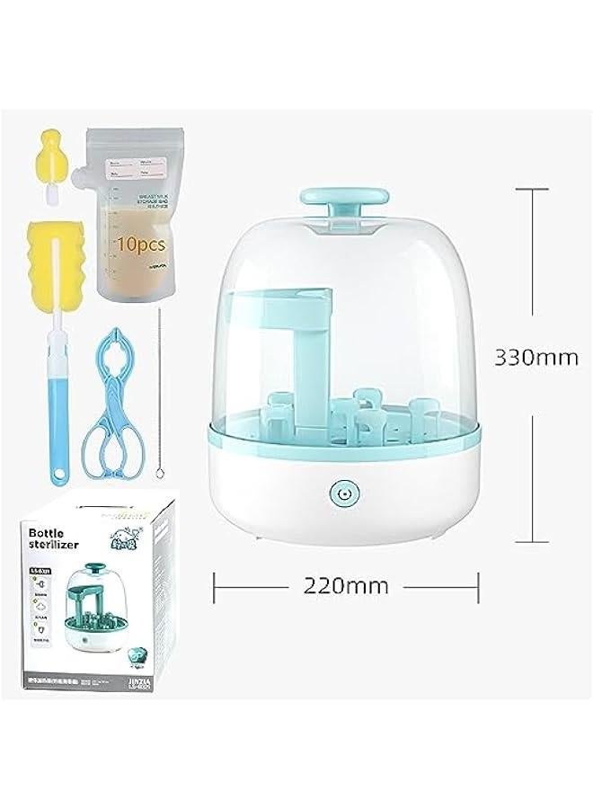 Bottle Sterilizer, Baby Bottle Steam Sterilizer Sanitizer for Baby Bottles Pacifiers Breast Pumps Large Capacity and 99.99% Cleaned in 8 Mins,Large Capacity, One on Control, BPA-Free