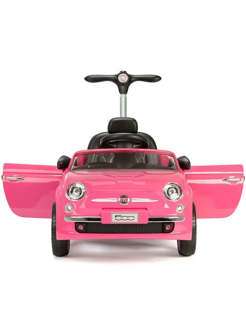 Officially Licensed Fiat 3 in 1 Kids Ride On toy Pusher Car With Parental Control Handle Best Gift For KIds - Pink