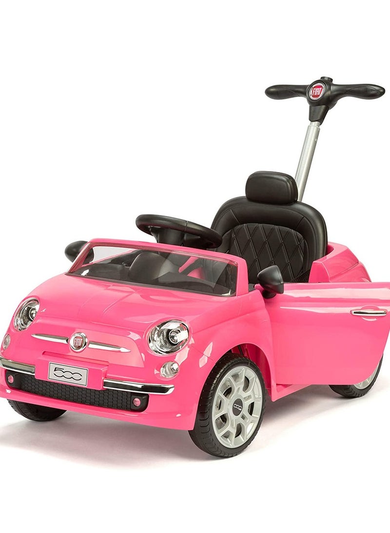 Officially Licensed Fiat 3 in 1 Kids Ride On toy Pusher Car With Parental Control Handle Best Gift For KIds - Pink