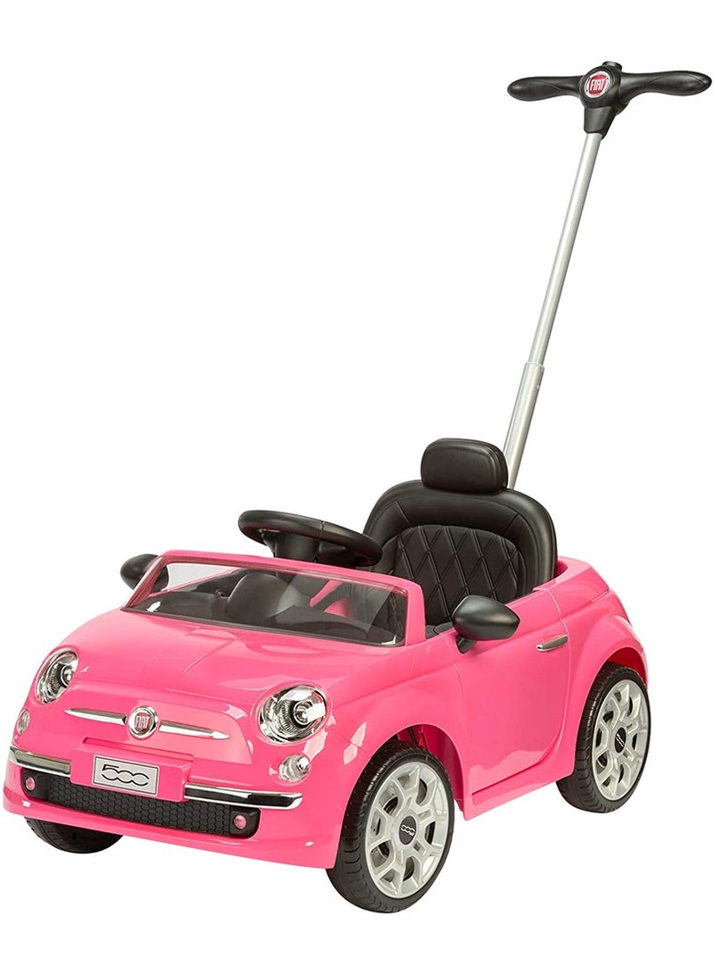 Officially Licensed Fiat 3 in 1 Kids Ride On toy Pusher Car With Parental Control Handle Best Gift For KIds - Pink