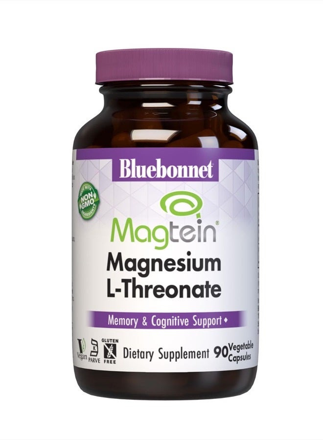 Nutrition Magnesium L-Threonate, Memory & Cognitive Support*, Non-GMO, Vegan, Kosher Certified, Gluten-Free, Soy-Free, 90 Vegetable Capsules, 30 Servings