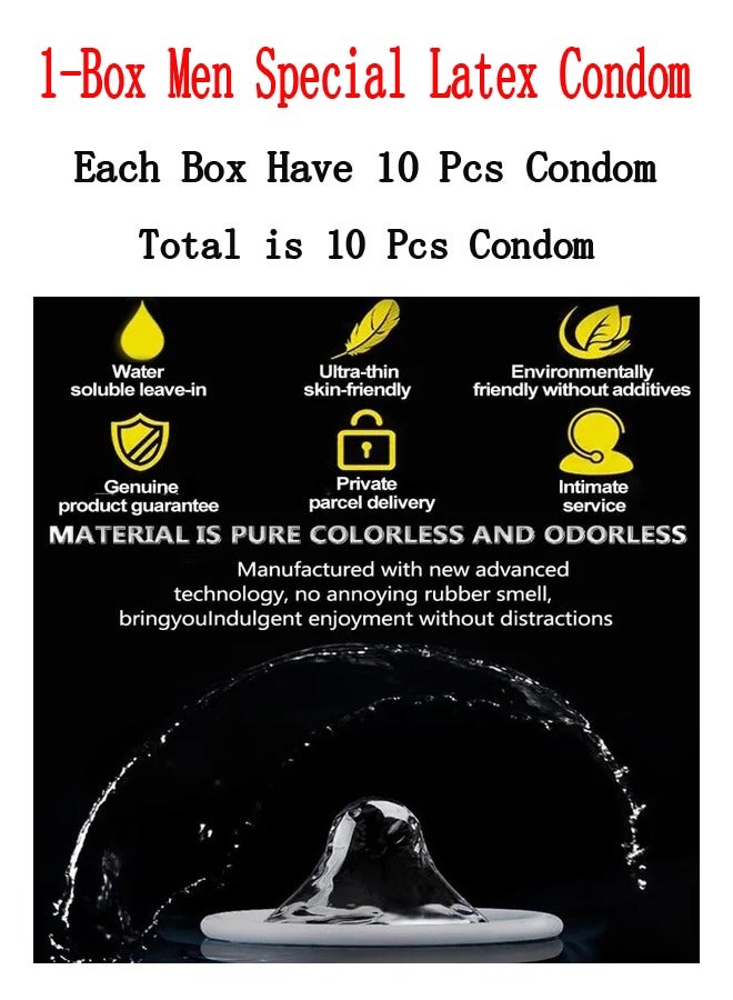 1-Box Men Special Latex Condom,Extra Lubricated Hyaluronic Acid Ultra-Thin Condom