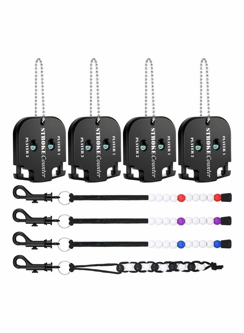 8 Pieces Golf Score Counter Golf Count Shot Stroke Putt Mini Golf Stroke Counter Golf Counter Clicker with Key Chain Beads Golf Shot Counter Golf Beads Scoring Keeper for Referee Golfer Outdoor Sports