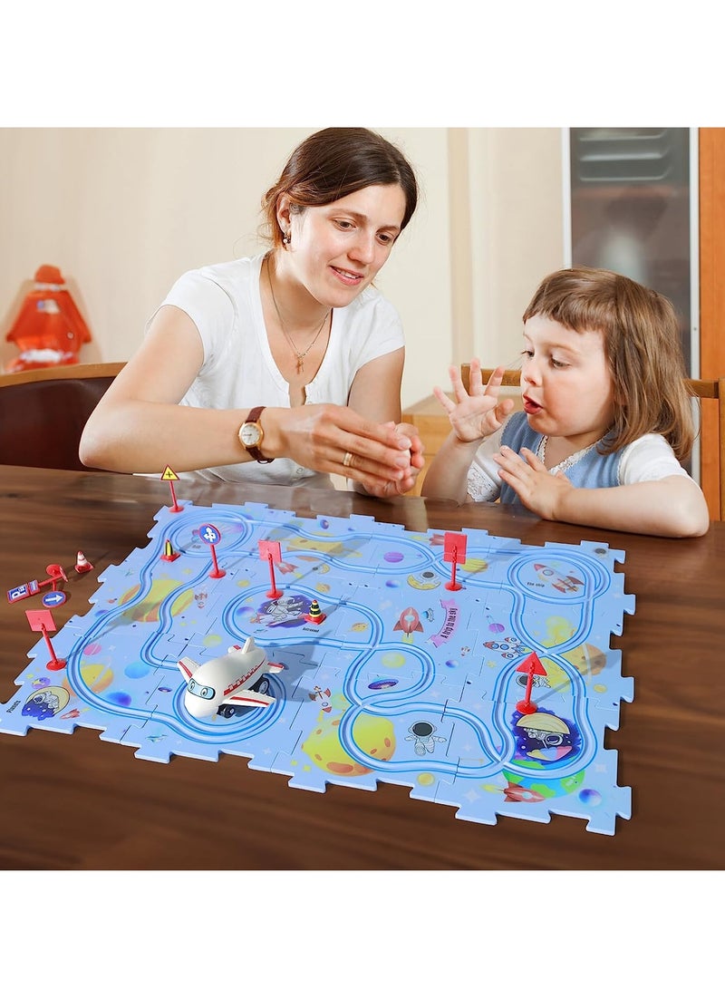 New Plastic Puzzles for Kids Ages 3-5 with A Cute Vehicle, Toddler Puzzles Gift, Critical Thinking Educational Toys, Toys for 3 4 5 6 Year Old Boys Girls, Fun Race Car Track Montessori Toys for Kids