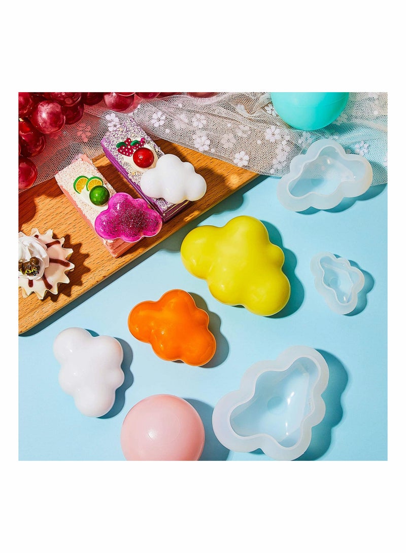 6 Pieces 3D Cloud Silicone Mold Cloud Shape Mould Chocolate Sky Theme Mold for Candy, Candle, Soap, Lotion Bar, Fondant, Ice Cube