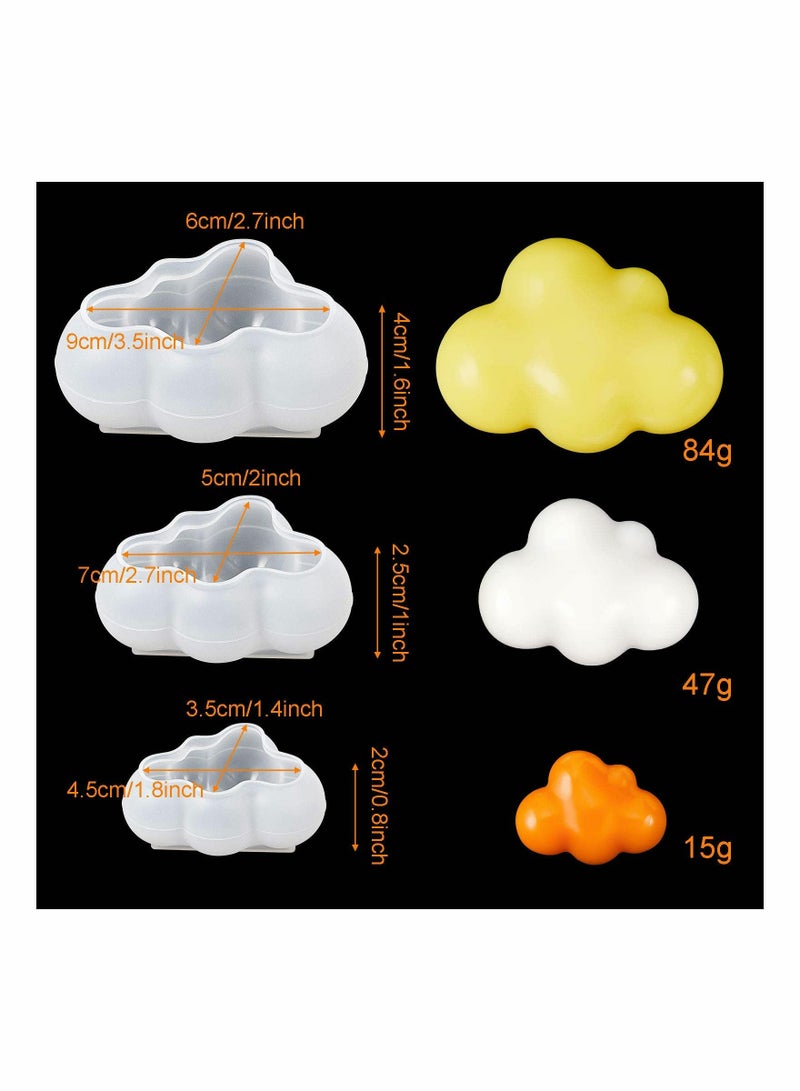6 Pieces 3D Cloud Silicone Mold Cloud Shape Mould Chocolate Sky Theme Mold for Candy, Candle, Soap, Lotion Bar, Fondant, Ice Cube