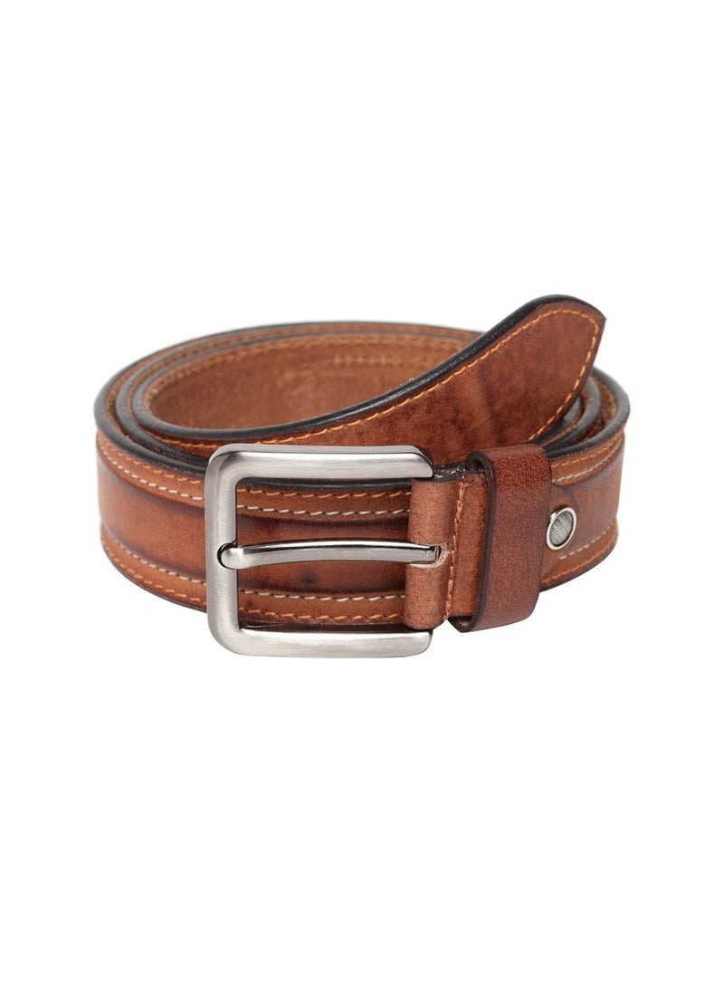 Genuine Leather Casual Tan Belt for Men