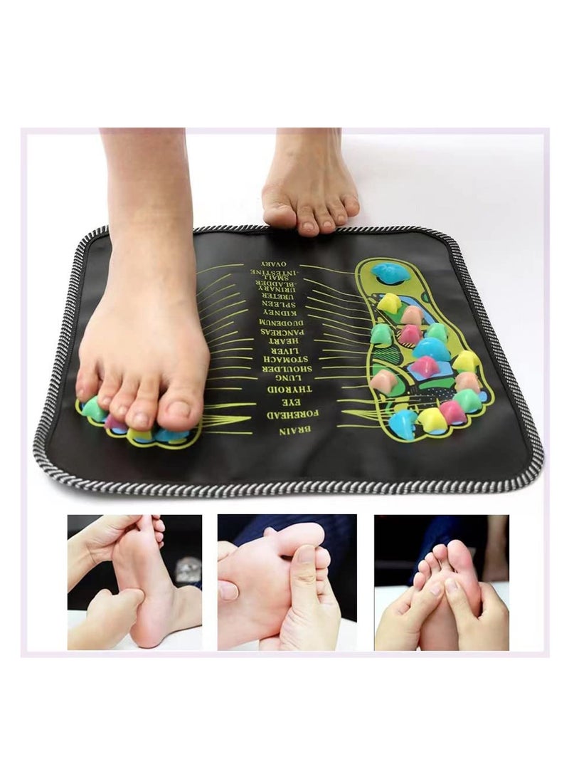 Foot Massager Mat, Foot Massager Reflexology Walk Massage Mats Acupressure Foot Pad, Portable Massage Pad for Home Office Acupoint Mat for Blood Circulation Body Pain Relieve Relief, 13.8 Inch