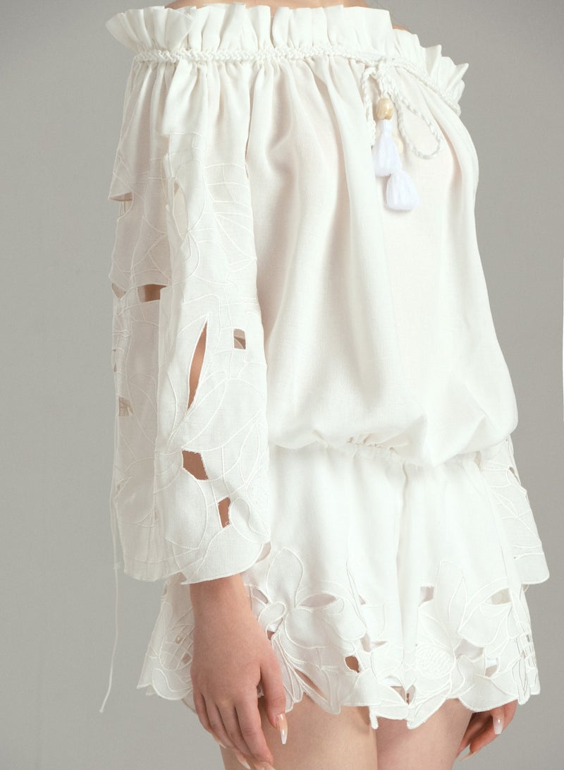 XITA • SEYCHELLES WHITE FLORA MINI DRESS