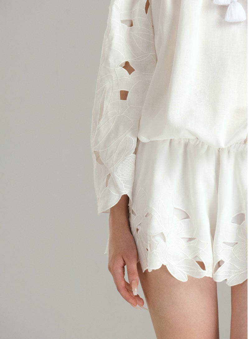 XITA • SEYCHELLES WHITE FLORA MINI DRESS