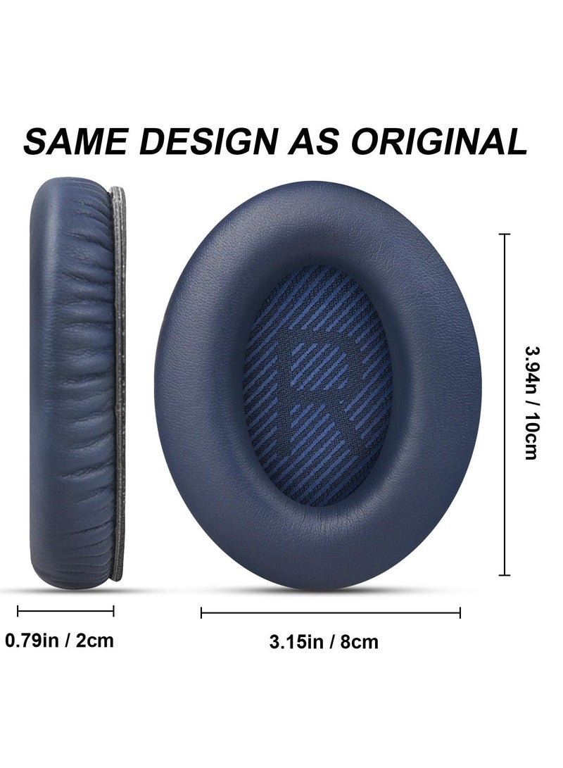 Replacement Ear Pads Compatible for Bose QC35 & QC35ii Over-Ear Headphones Made- Comfortable Adaptive Memory Foam and Extra Durable Earpads Kit for Bose QuietComfort 35 &35ii(Navy blue)