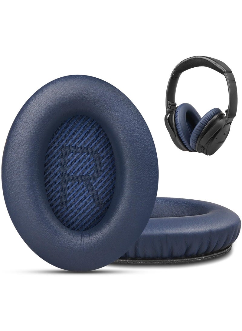 Replacement Ear Pads Compatible for Bose QC35 & QC35ii Over-Ear Headphones Made- Comfortable Adaptive Memory Foam and Extra Durable Earpads Kit for Bose QuietComfort 35 &35ii(Navy blue)