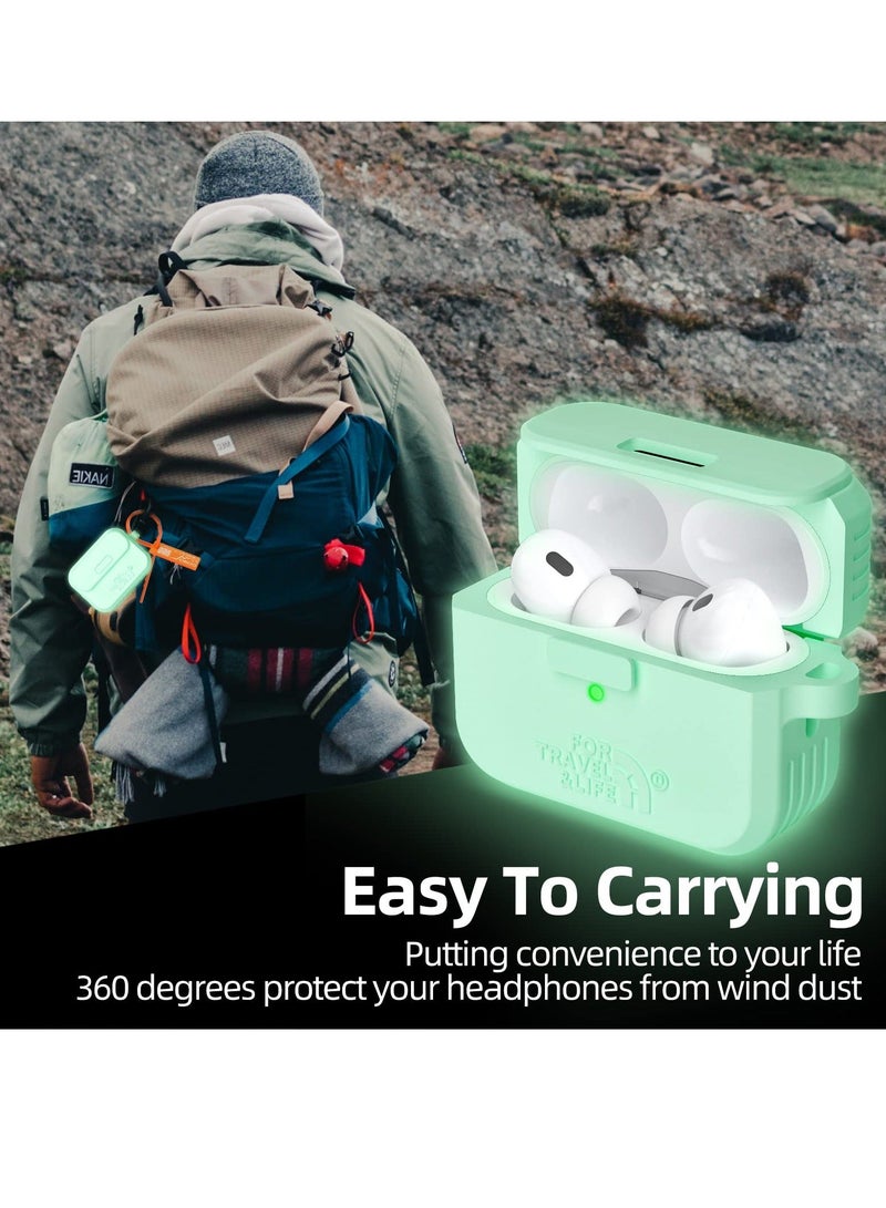 Headphone Protective Cover, Compatible with AirPods Pro 2nd/1st Generation Case Cover, Rugged Military Grade Protective Cover, with Apple AirPods Pro 2022/2019 Charging Case (Nightglow Clear)