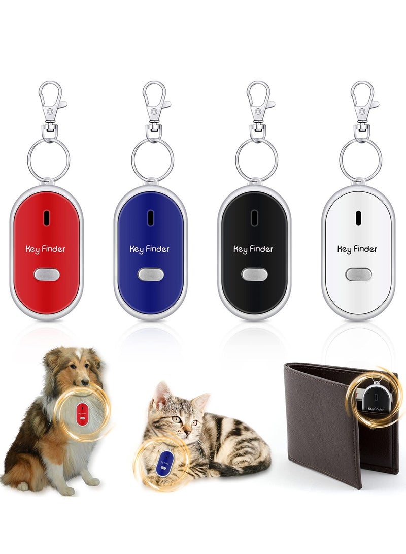 Key Finder, 4 Pieces Key Finder Locator Led Light Remote Sound Control Lost Key Finder with Keychain for Child Elderly Pet Luggage