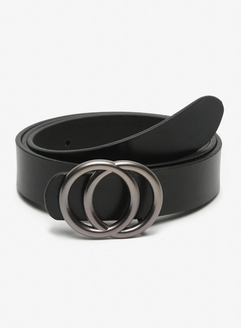 Genuine Leather Women Black Belt One Size 27-38 inches