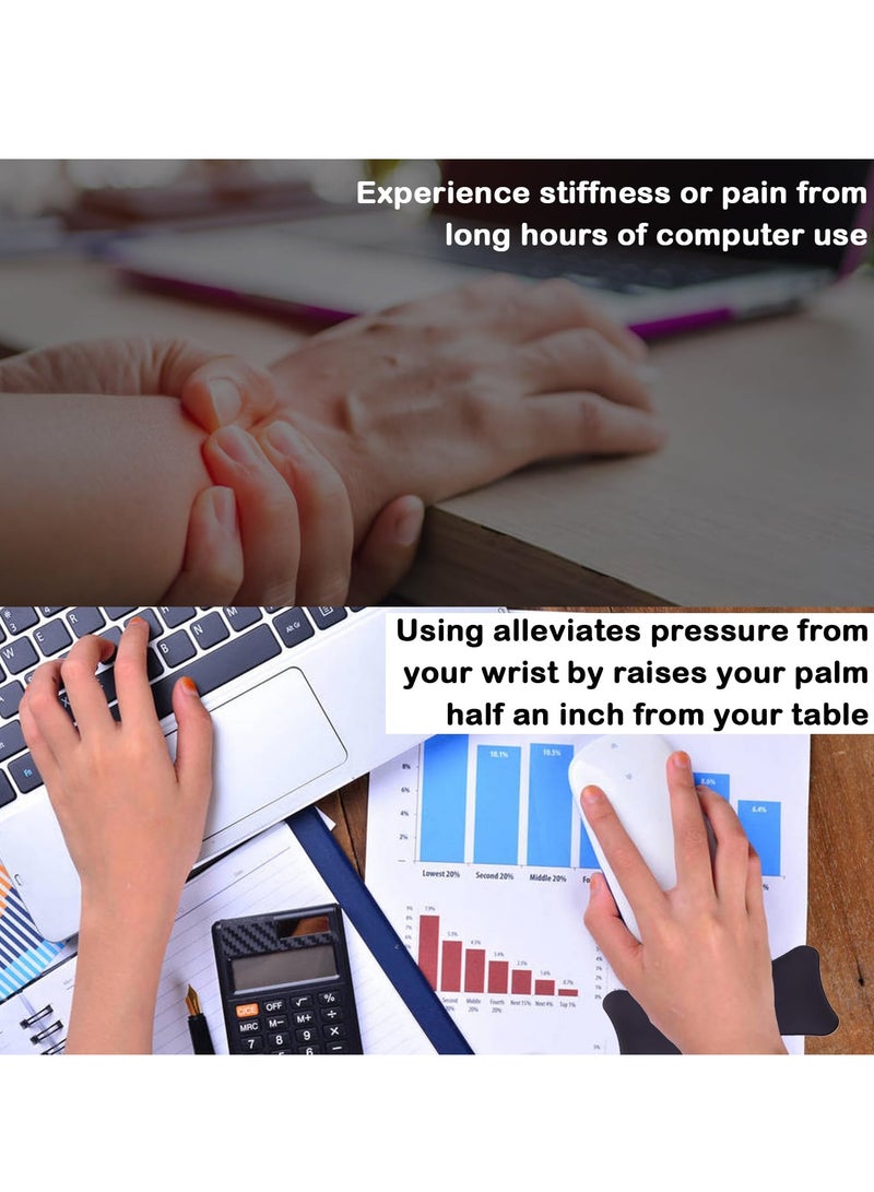 Ergonomic Gliding Palm Rest, Sliding Wrist Pad with 4 Scroll Wheels, Moves with Mouse, Carpal Tunnel Relief, Typing Support for Computer, Laptop, Mac, Lightweight Office Aid