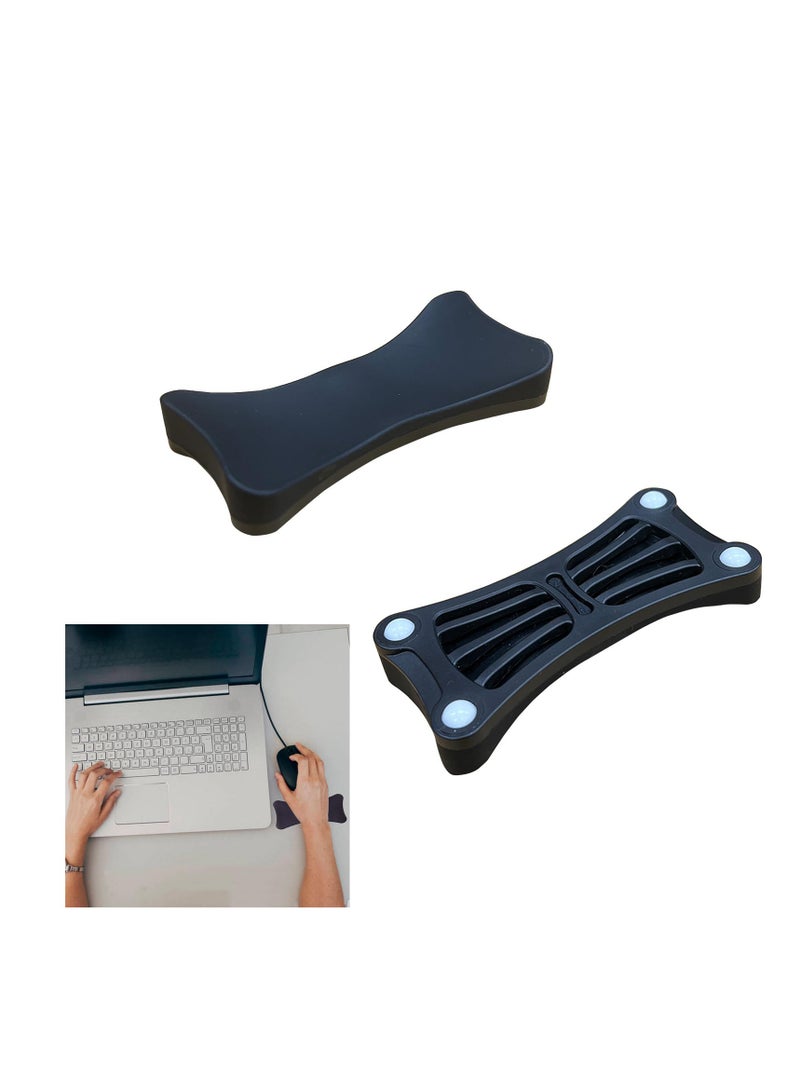 Ergonomic Gliding Palm Rest, Sliding Wrist Pad with 4 Scroll Wheels, Moves with Mouse, Carpal Tunnel Relief, Typing Support for Computer, Laptop, Mac, Lightweight Office Aid