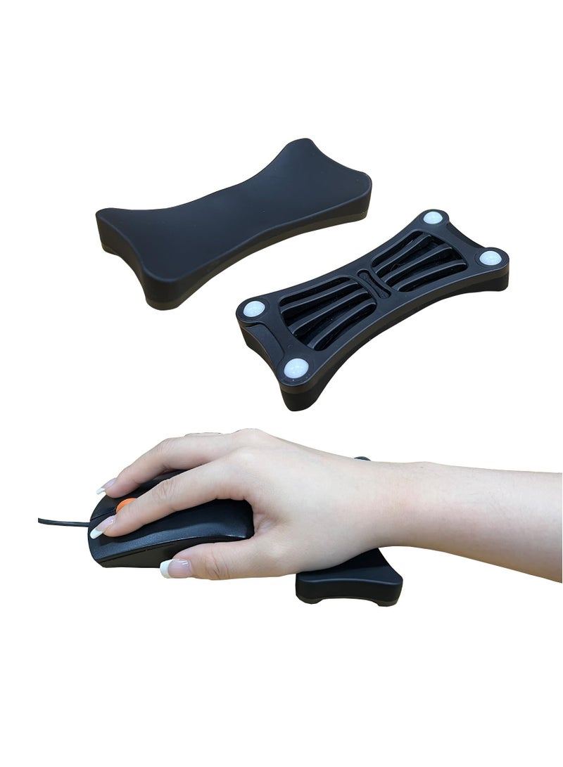 Ergonomic Gliding Palm Rest, Sliding Wrist Pad with 4 Scroll Wheels, Moves with Mouse, Carpal Tunnel Relief, Typing Support for Computer, Laptop, Mac, Lightweight Office Aid