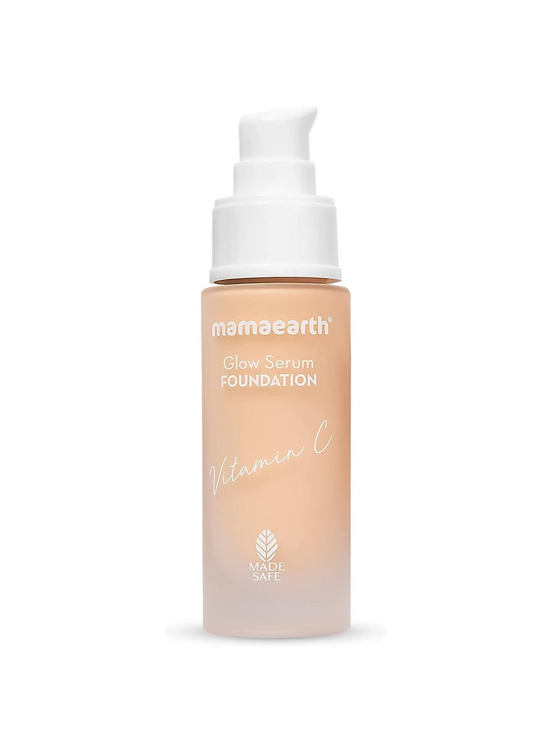 MAMAEARTH Glow Serum Foundation with Vitamin C & Turmeric for 12 Hour Long Stay 01 Ivory Glow 30 ml Pack of 1