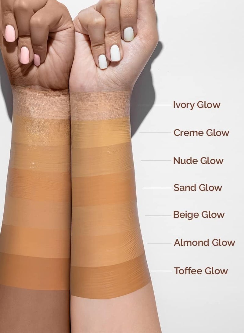 MAMAEARTH Glow Serum Foundation with Vitamin C & Turmeric for 12 Hour Long Stay 01 Ivory Glow 30 ml Pack of 1