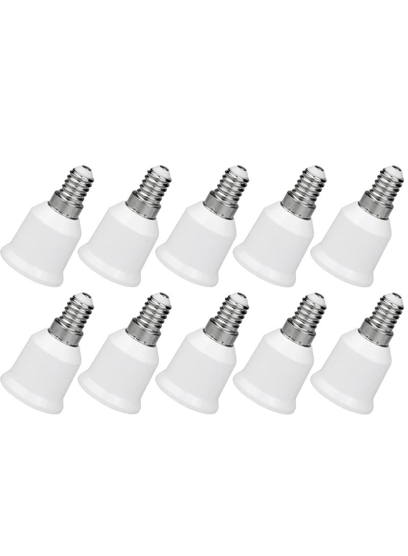 10 Pack E14 to E27 Adapter Light Bulb Base Converters Lamp Fitting Converter Holder Lamp Base Adapter for Led Bulbs and Incandescent Bulbs and CFL Bulbs
