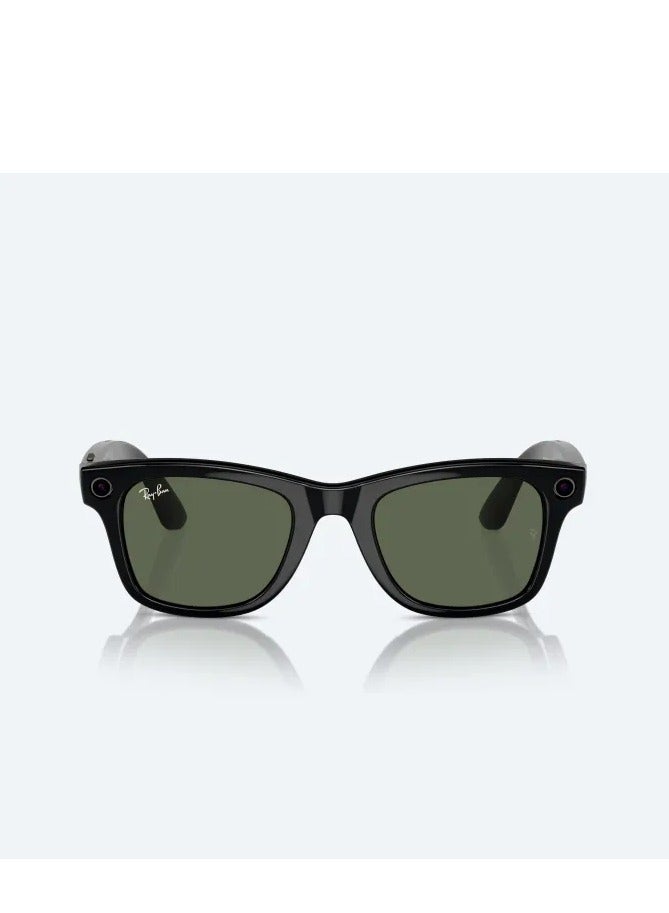 Ray Ban Wayfarer RW4006 Shiny Black Frames With G15 Green Classic Lenses Direct To Social 12MP Camera Open Ear Audio Five-Mic System AI Voice Control