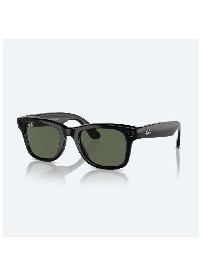 Ray Ban Wayfarer RW4006 Shiny Black Frames With G15 Green Classic Lenses Direct To Social 12MP Camera Open Ear Audio Five-Mic System AI Voice Control