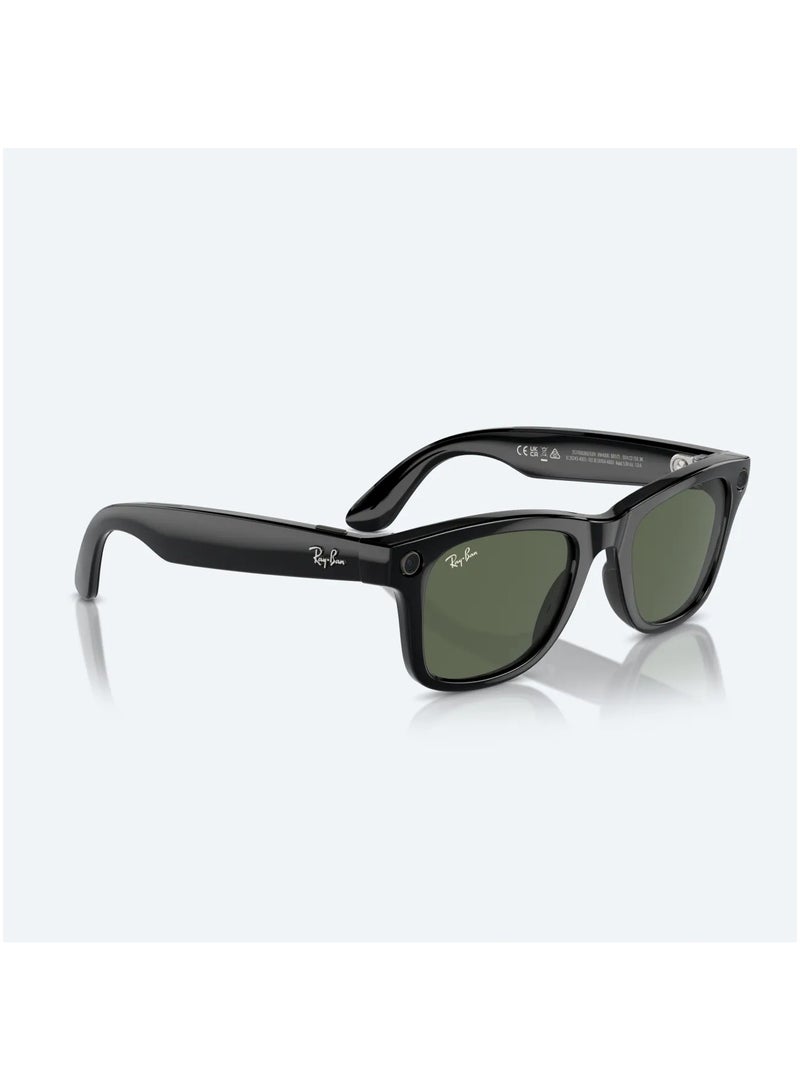 Ray Ban Wayfarer RW4006 Shiny Black Frames With G15 Green Classic Lenses Direct To Social 12MP Camera Open Ear Audio Five-Mic System AI Voice Control